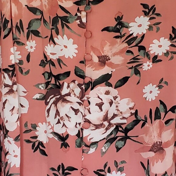 Torrid Pink Floral 3/4 Sleeve Blouse - Picture 3 of 6